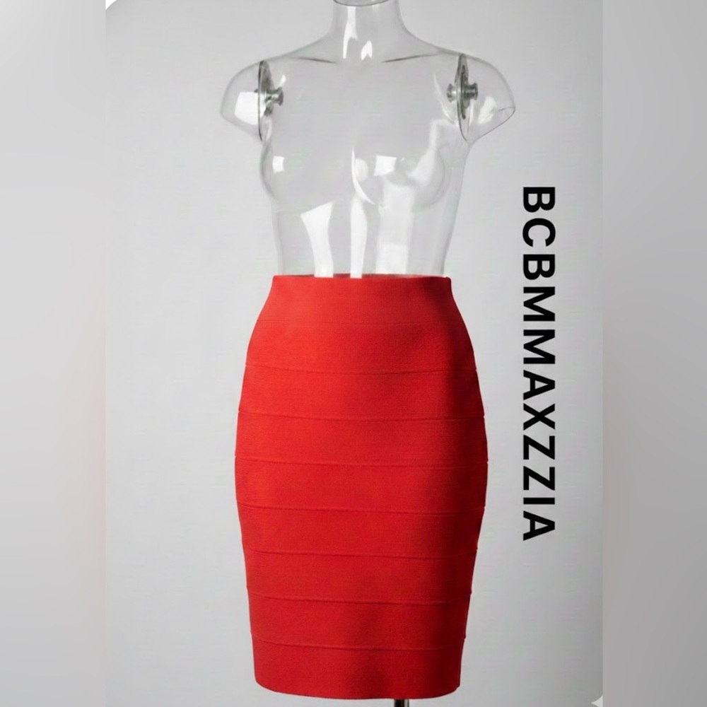 BCBGMaxAzria Red Pencil Skirt